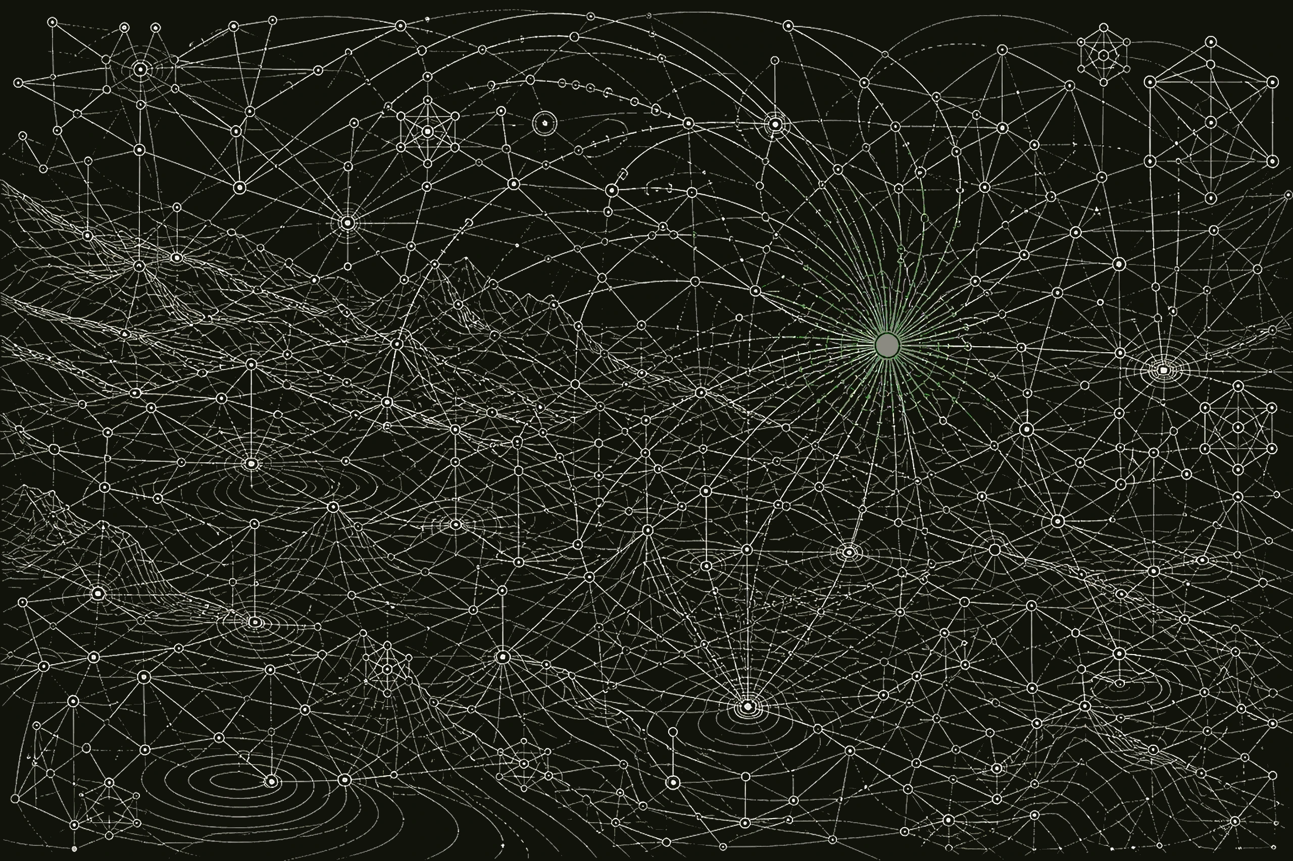 Full-width contour banner of a representation network over terrain